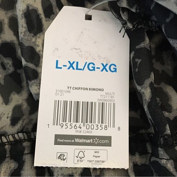 Gorgeous Plus Size Black & Tan Sheer Flowing Maxi Kimono - Picture 3 of 7